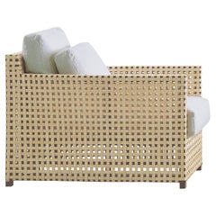 Gervasoni WK Lounge in Beech with Woven Rawhide & Cushions by Paola Navone