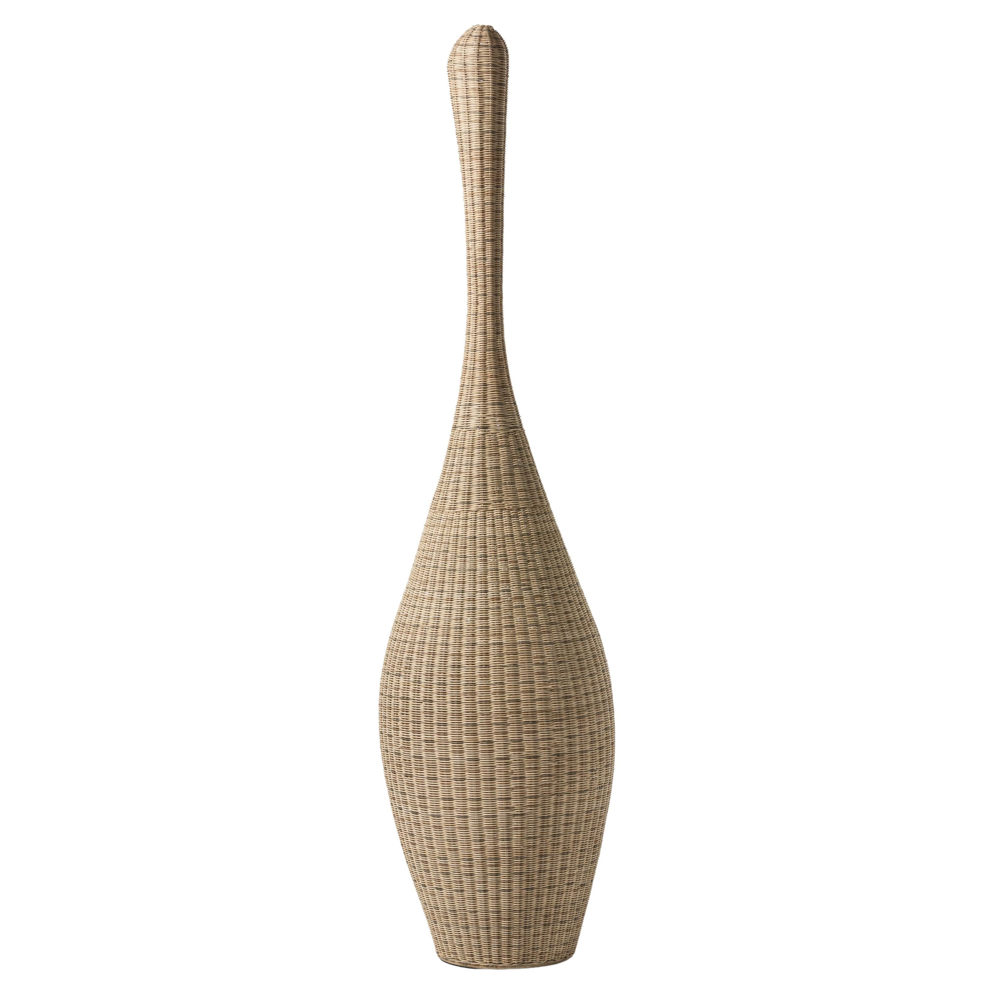 Gervasoni XL Bolla Standing Lamp in Natural Rattan Core by Michael Sodeau