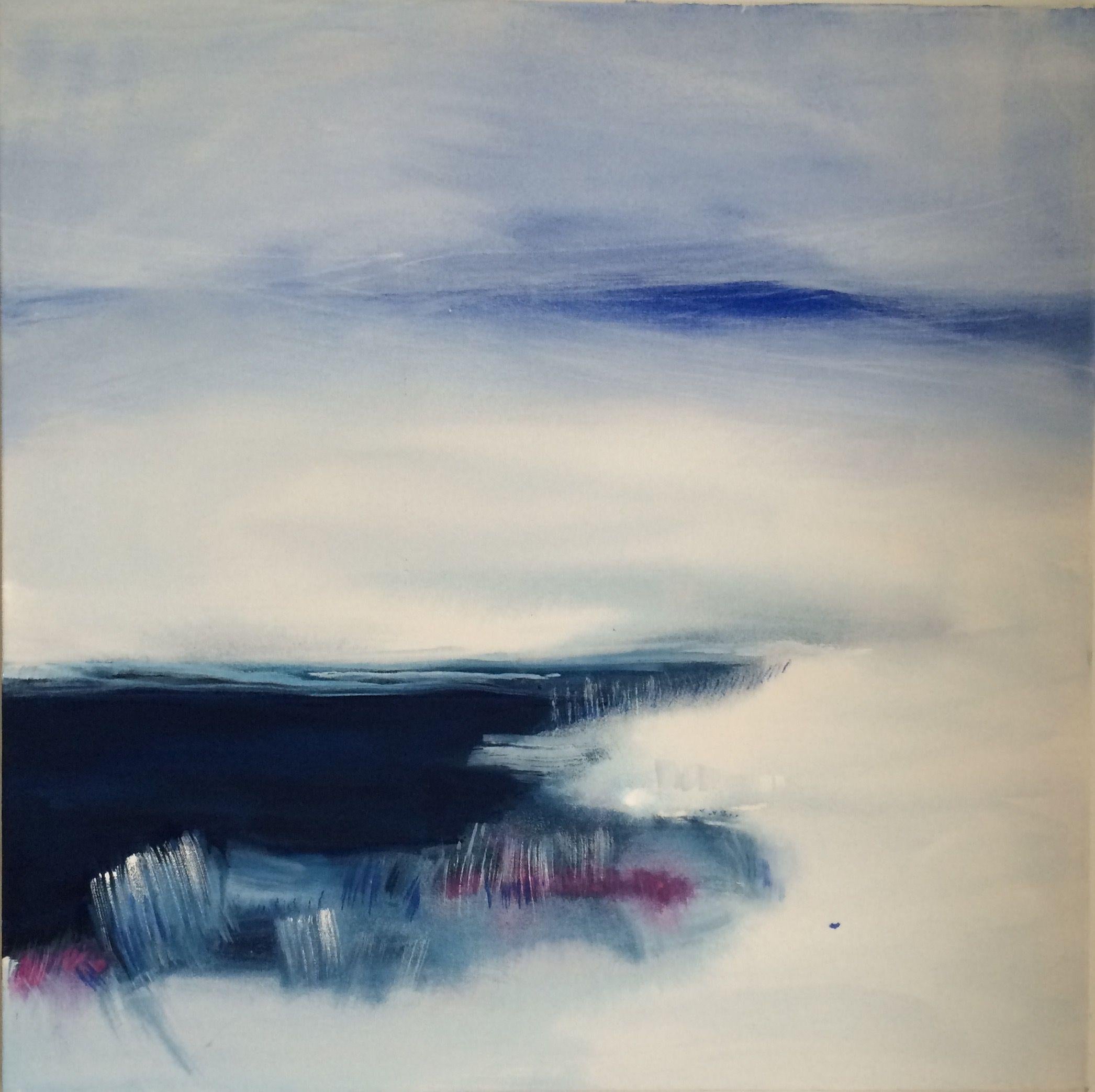 Gesa Reuter Abstract Painting - Blue Lake, Painting, Gouache on Canvas