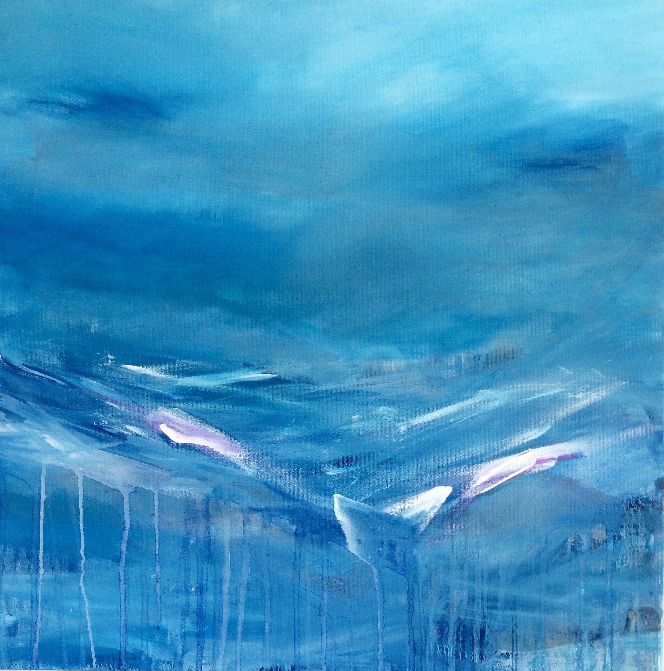 Gesa Reuter Abstract Painting - Feeling Blue Again, Painting, Acrylic on Canvas