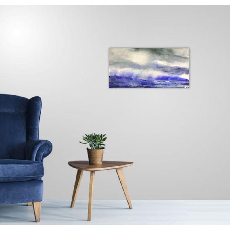 Una giornata fredda e limpida al mare può essere una metafora dei sentimenti e delle emozioni interiori.... Adoro le bellissime tracce e i segni che derivano da questa tecnica di acquerello a tecnica mista...  Questo quadro parla della luce e del