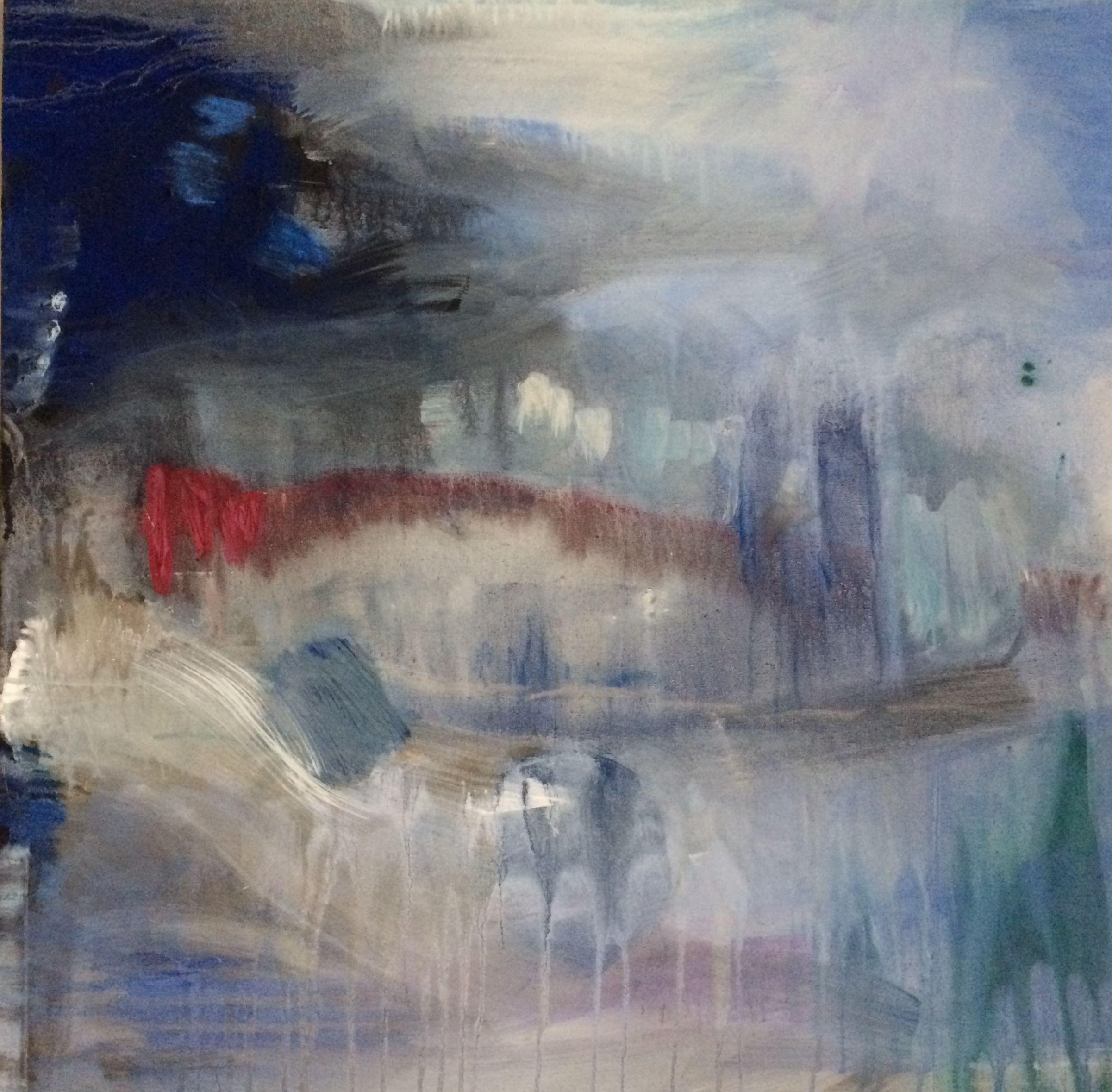 Gesa Reuter Abstract Painting - Listen to the Rain, Painting, Acrylic on Canvas