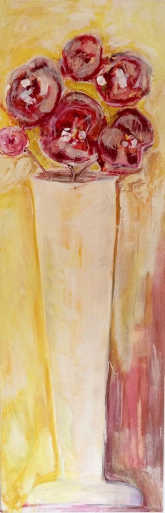 Peonías, Pintura, Gouache sobre lienzo