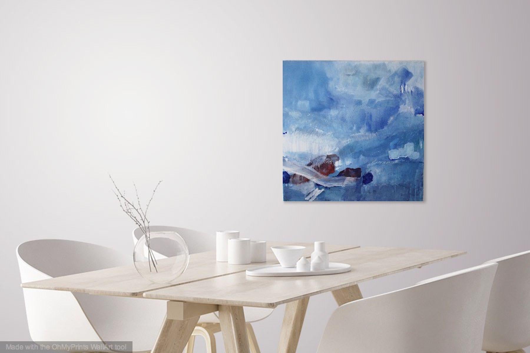 Rocks, Painting, Gouache on Canvas For Sale 3