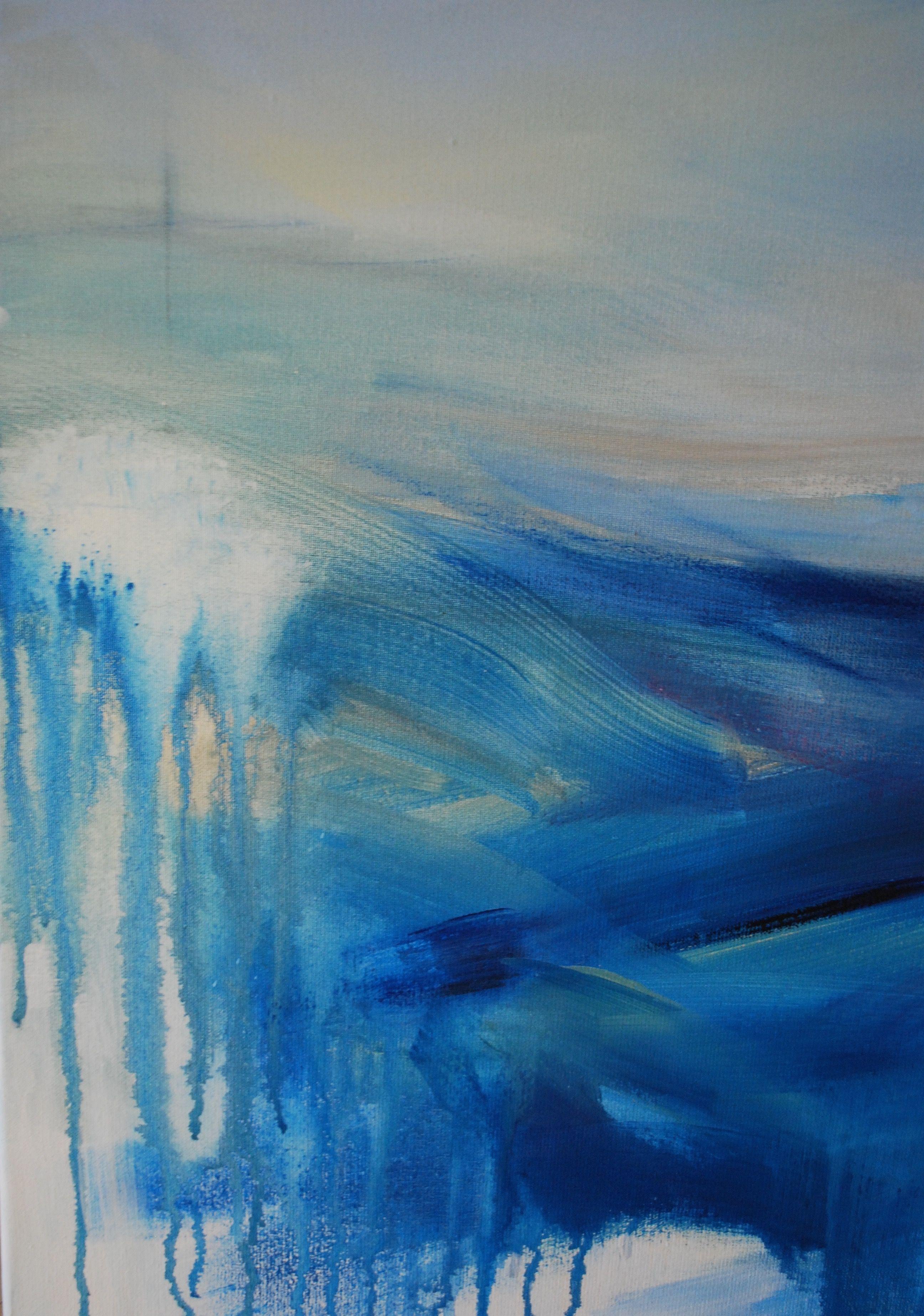 Peinture - Mer d'été, acrylique sur toile - Abstrait Painting par Gesa Reuter