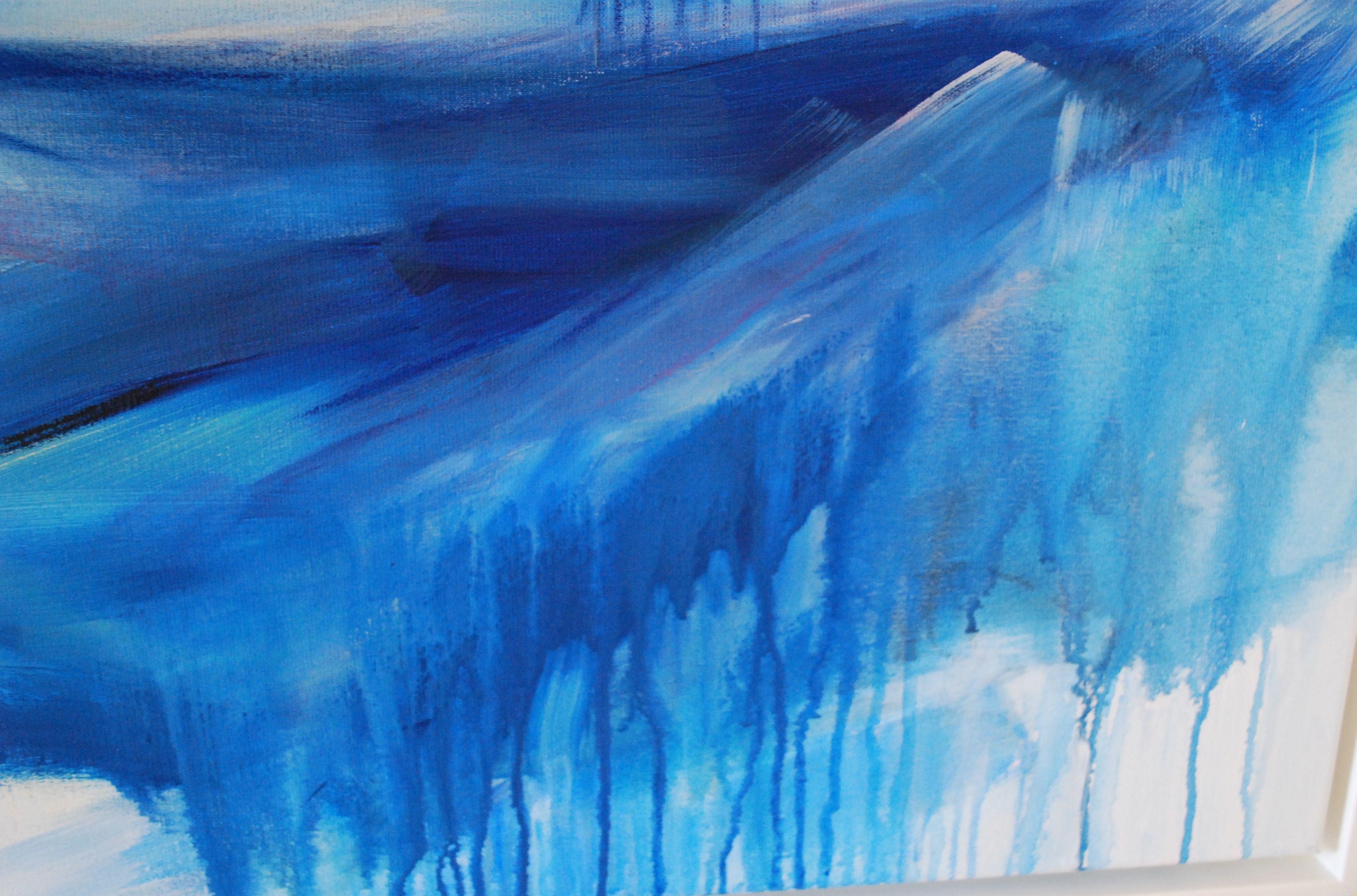 Mar de verano, Pintura, Acrílico sobre lienzo - Abstract Painting Azul de Gesa Reuter