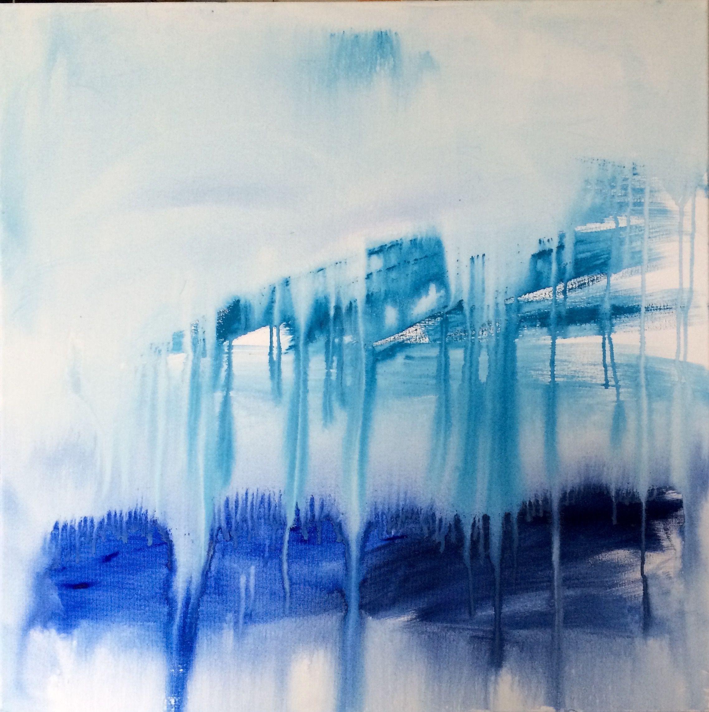 Gesa Reuter Abstract Painting - There are only so many tears in just one Sky II, Painting, Gouache on Canvas