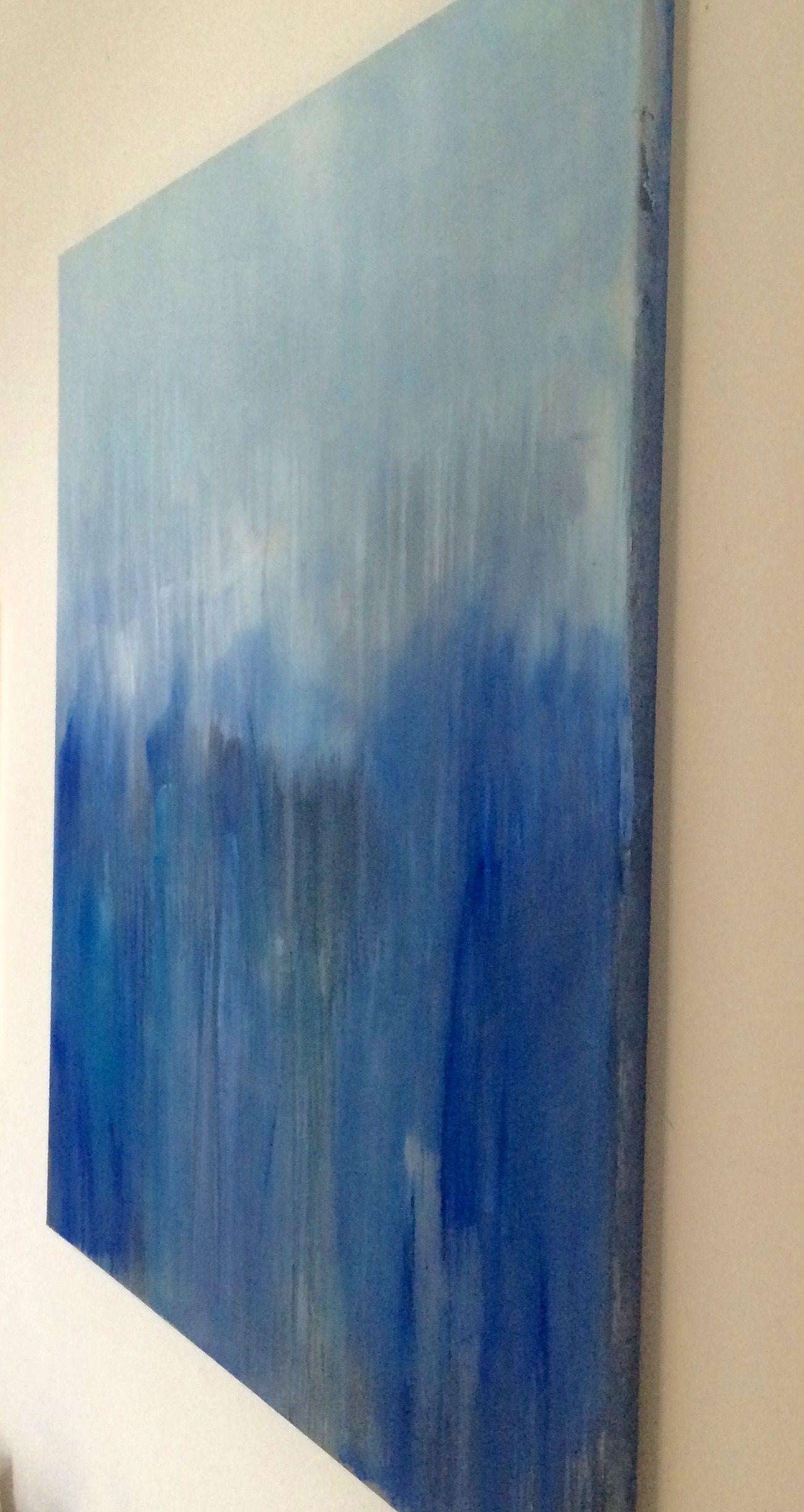 Ci sono così tante lacrime in un solo cielo, Pittura, Acrilico su tela - Abstract Painting Grigio di Gesa Reuter
