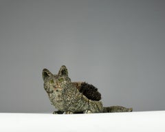 Cat, Vienna Bronze Sculptural Quill Cleaner, Austria 1900s