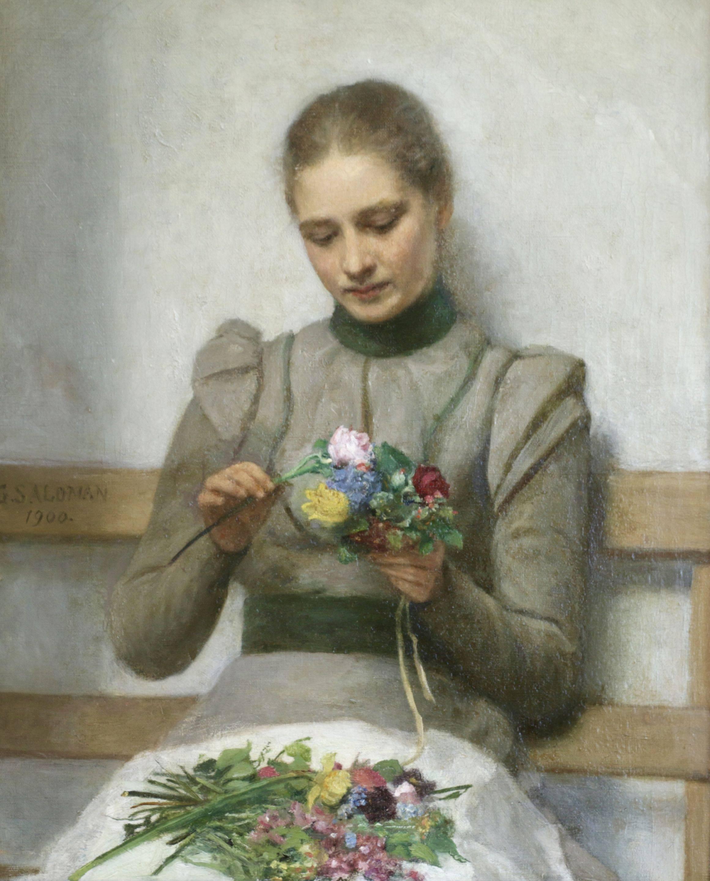 Geskel Saloman Portrait Painting - Arranging Flowers