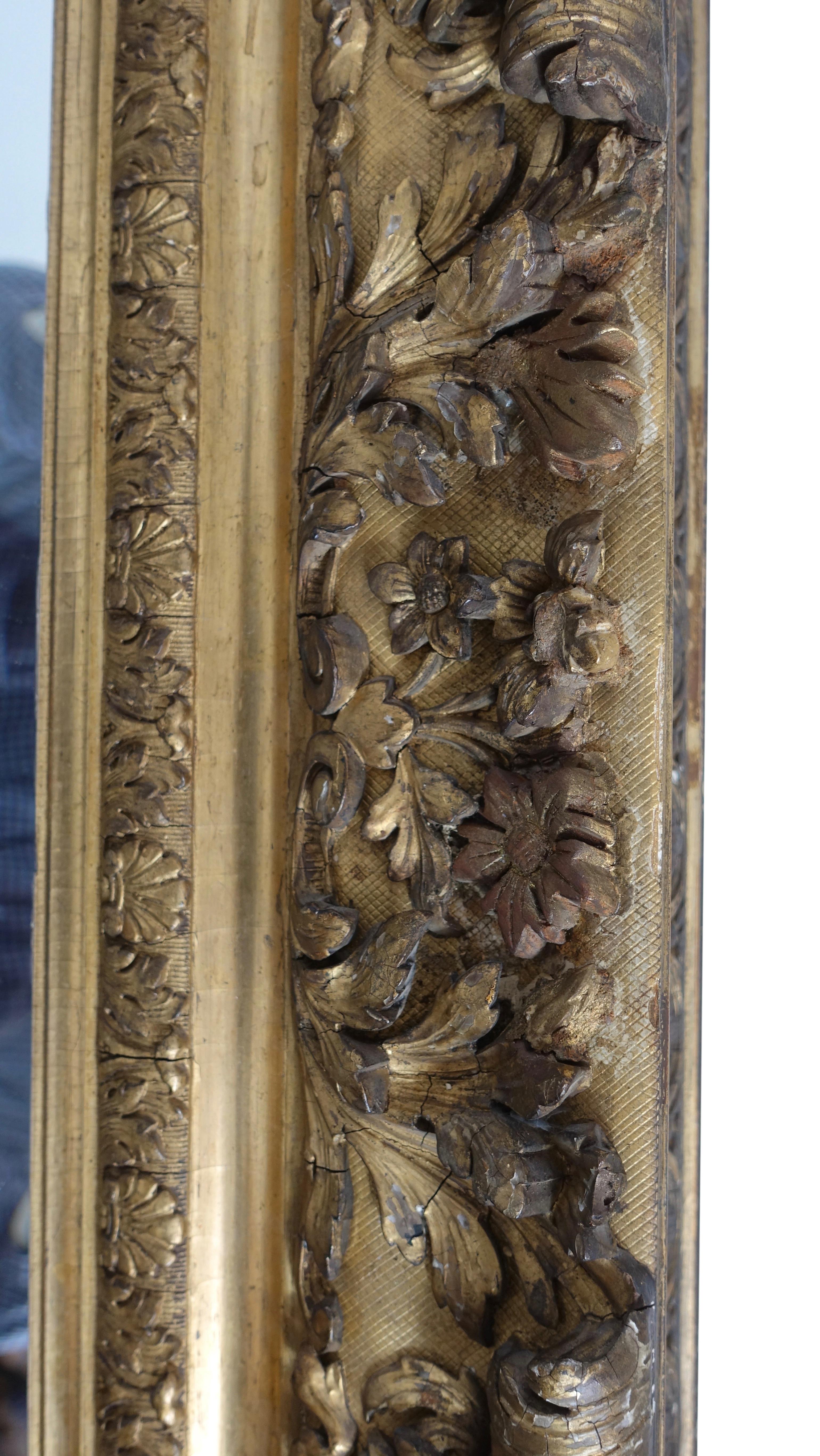 Gesso and Carved Gilt Framed Mirror, English, 19th Century For Sale 1