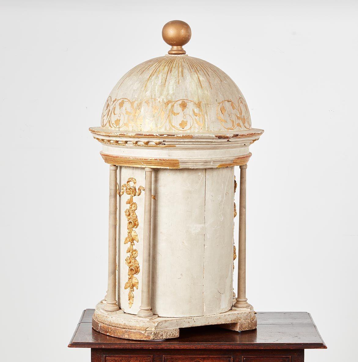 Gesso and Gilt Domed 18th c. Architectural Model For Sale 3