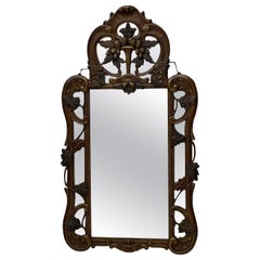 Gesso and wood mirror with grape leaves and cornucopia