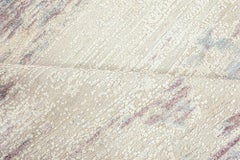 Tappeto in seta fatto a mano "Gesso" di Doris Leslie Blau, in stile astratto contemporaneo, color beige tenue