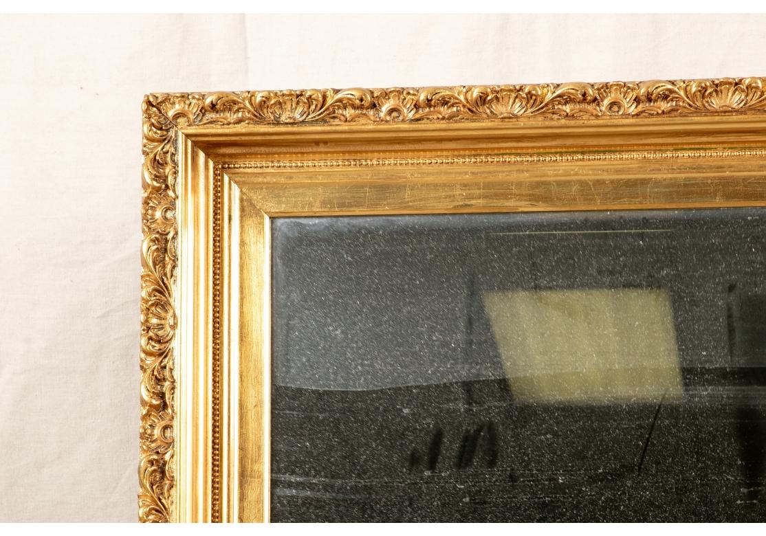 Gesso & Gilt Rococo Style Beveled Wall Mirror In Distressed Condition For Sale In Bridgeport, CT