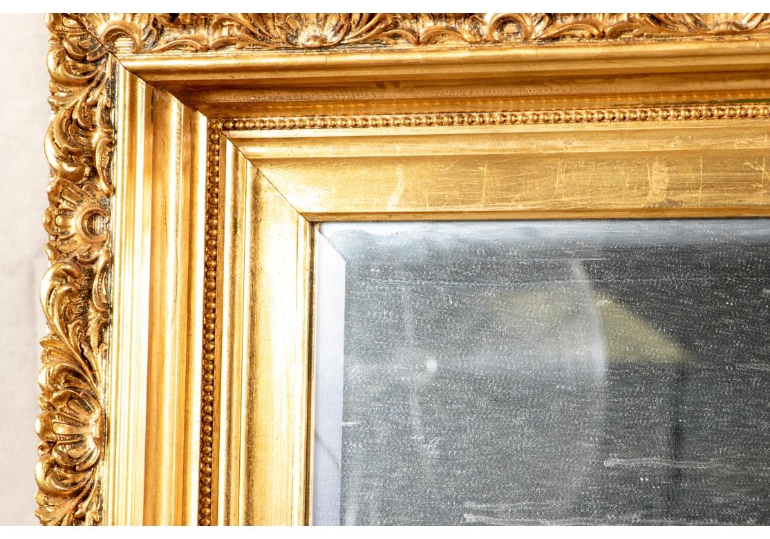 Gesso & Gilt Rococo Style Beveled Wall Mirror For Sale 2