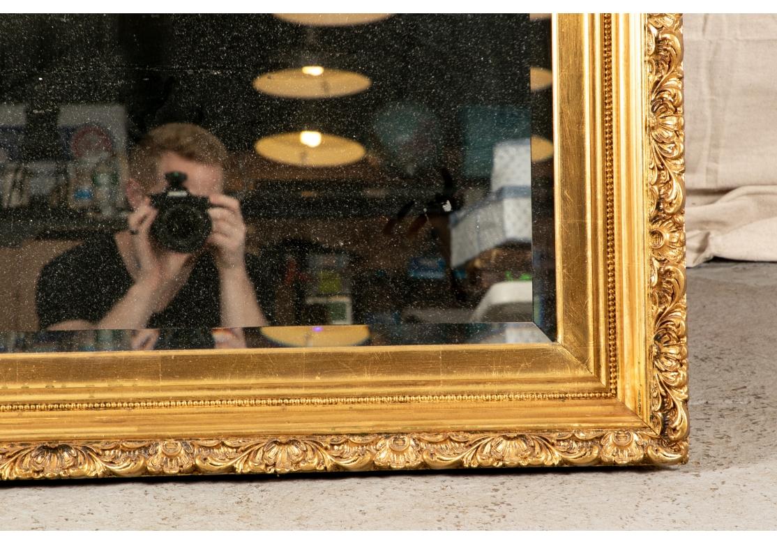 Gesso & Gilt Rococo Style Beveled Wall Mirror For Sale 4