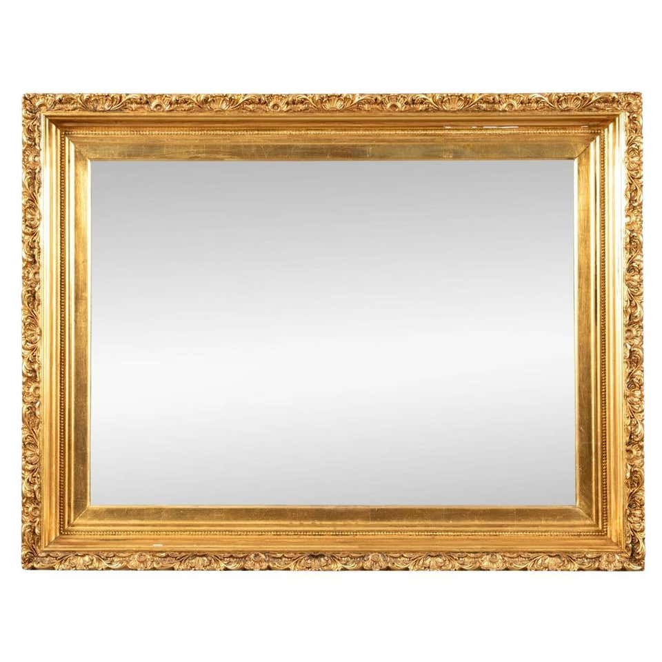 Antique French Gold Gilt Rococo Mirror With Bevelled Plate For Sale at ...