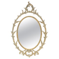 Ovaler runder Rokoko-Wandspiegel aus durchbrochenem Holz mit Blattgoldrahmen von Gesso, ca. 1920er Jahre, MINT!