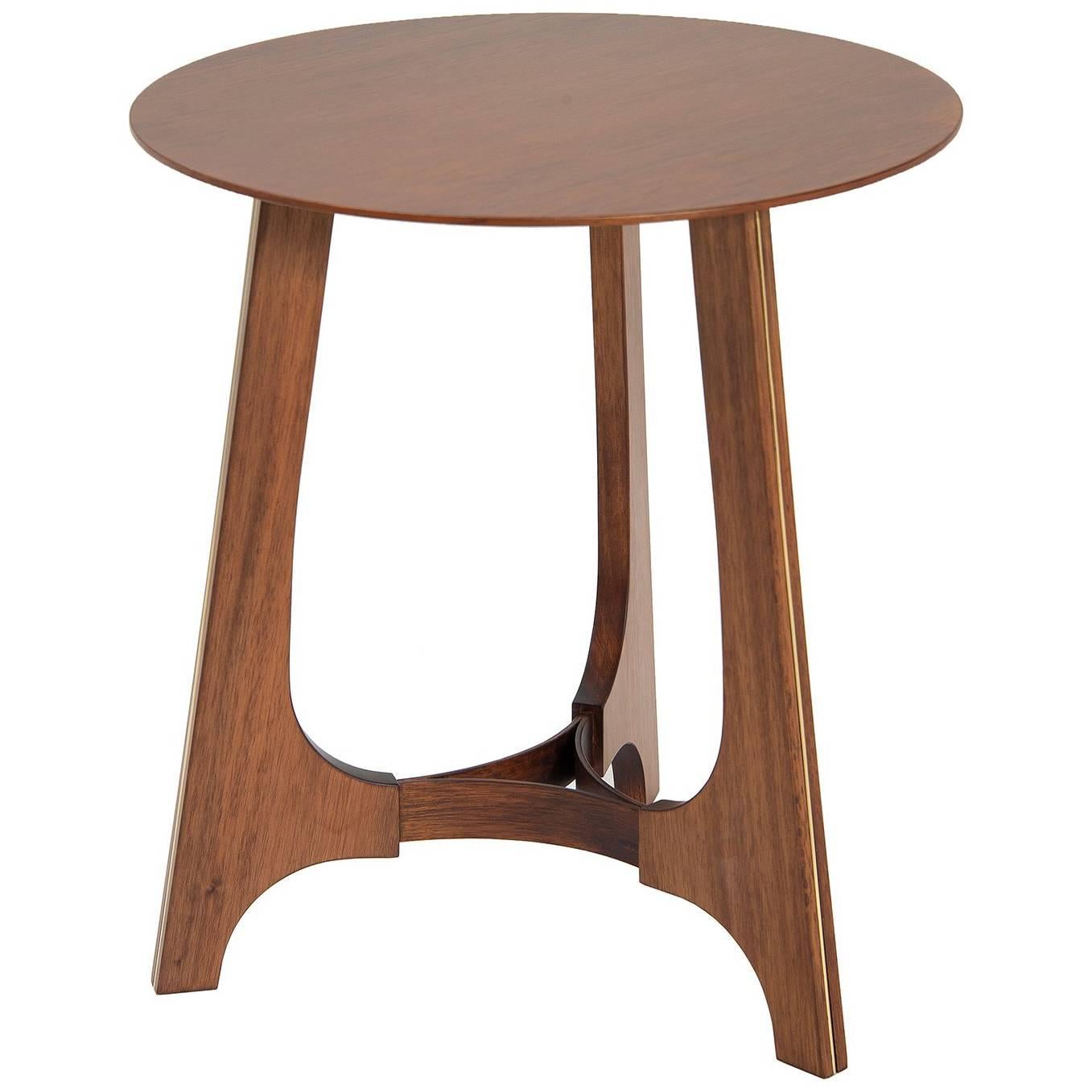 Gesto Brazilian Contemporary Wood Small Side Table by Lattoog