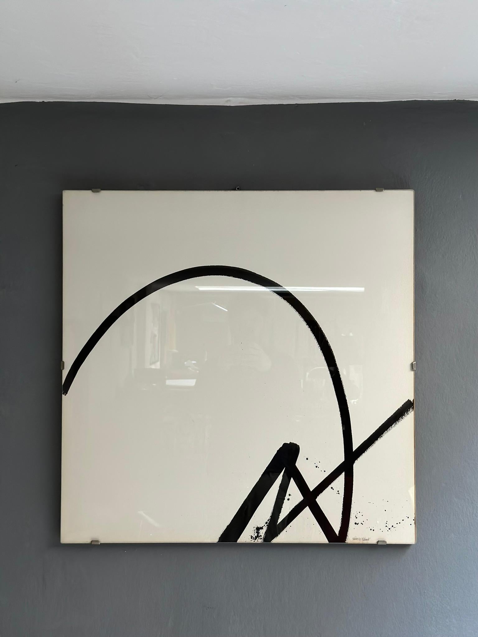 Mid-Century Modern 'GESTO', quadro vintage Italiano del 1977, bianco e nero For Sale