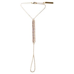 Gesture 14K Gold-Filled Crystal Bar Handkette mit Finger Loop
