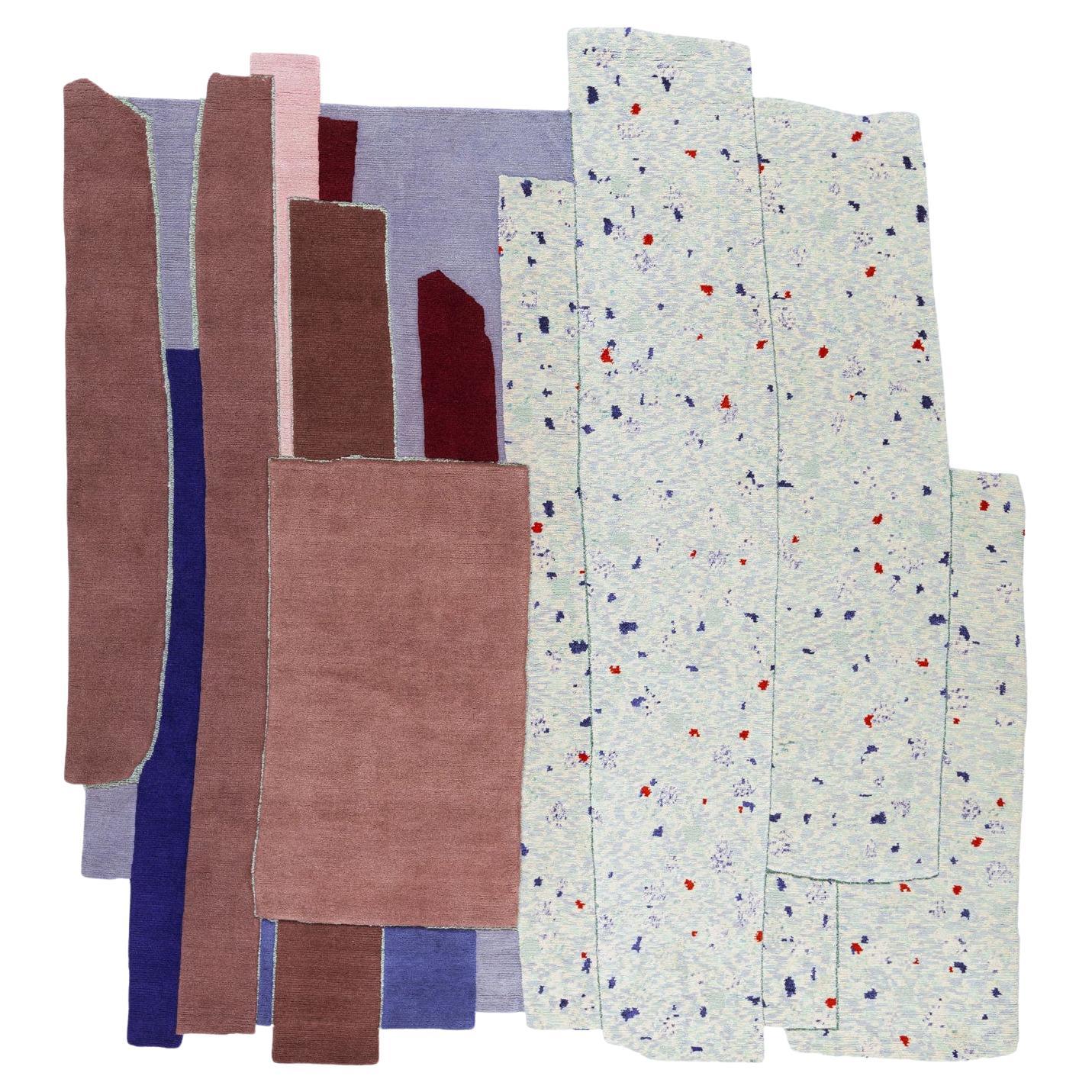 cc-tapis Patcha Square Handmade Rug in Burgundy by Patricia Urquiola - IN STOCK For Sale