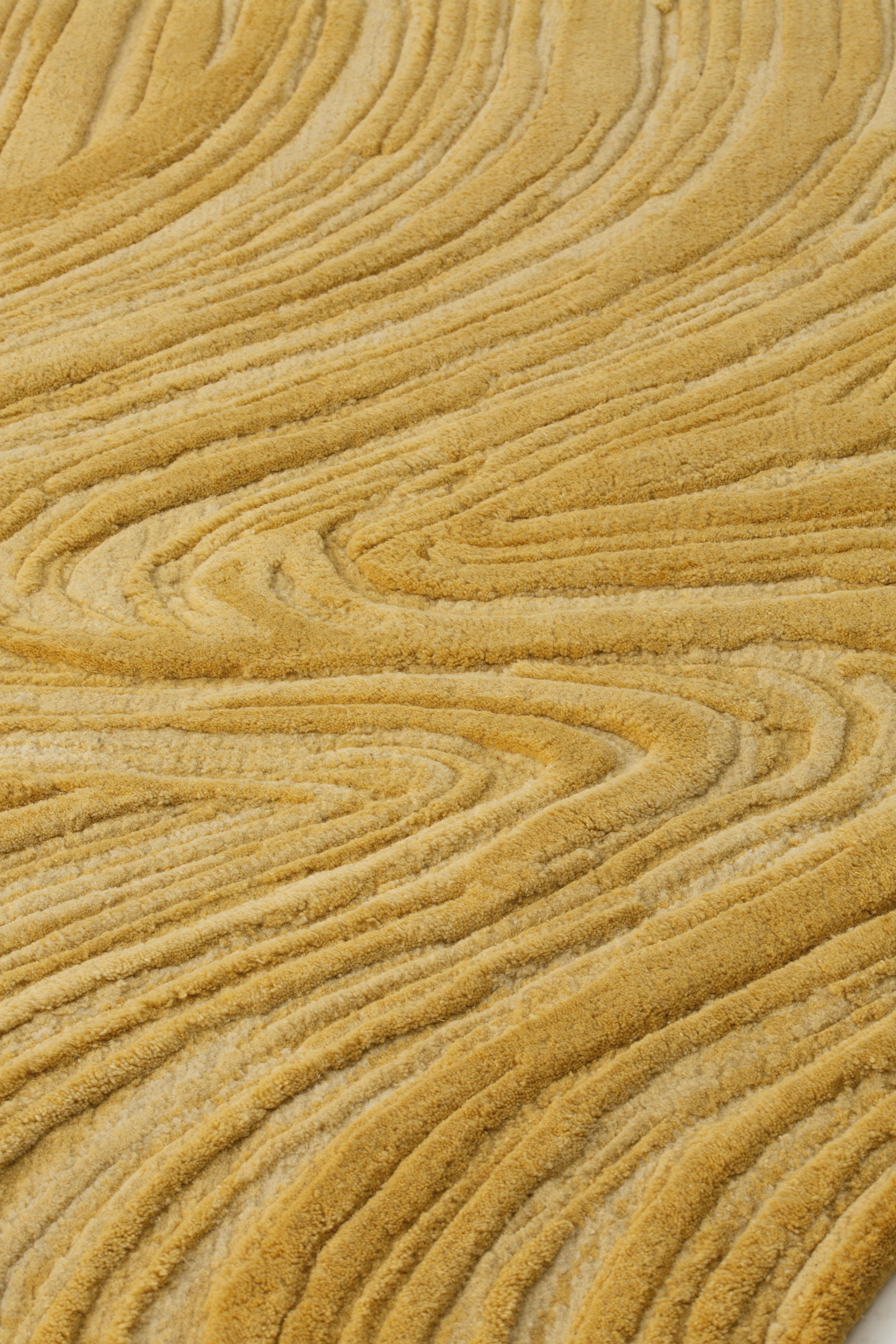 Gesture cc-tapis Laufsteg Läufer Handgefertigter gelber Teppich aus Wolle von Sabine Marcelis (Moderne) im Angebot