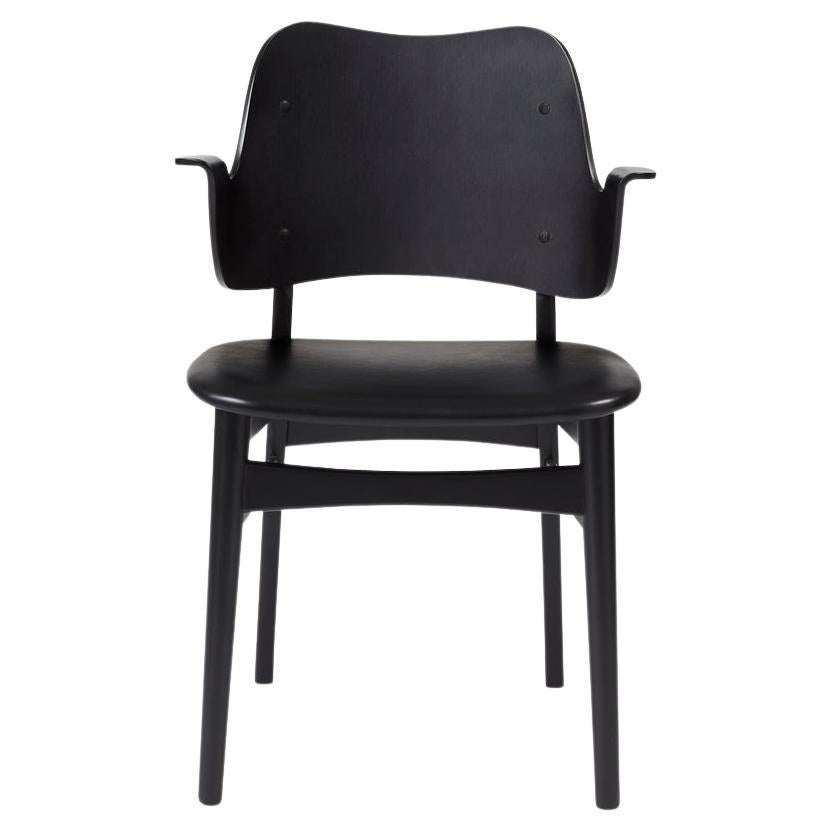 Gesture Chair Black Beech Black Leather by Warm Nordic