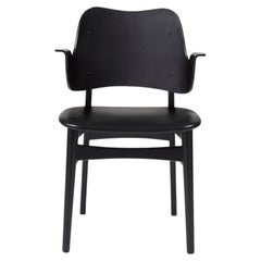 Gesture Chair Black Beech Black Leather by Warm Nordic