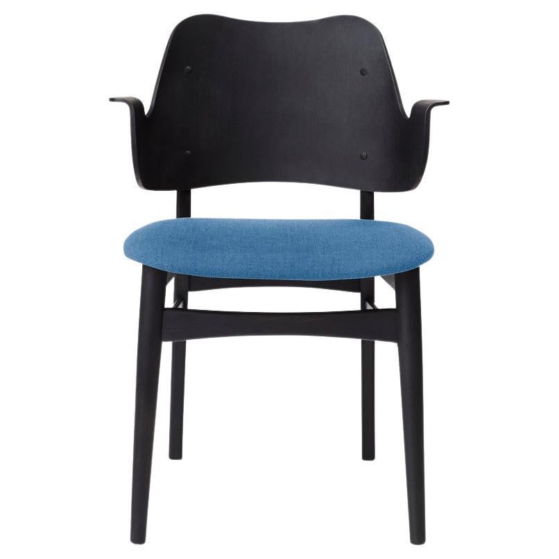 Gesture Chair Black Beech Black Leather Ice Blue by Warm Nordic For Sale