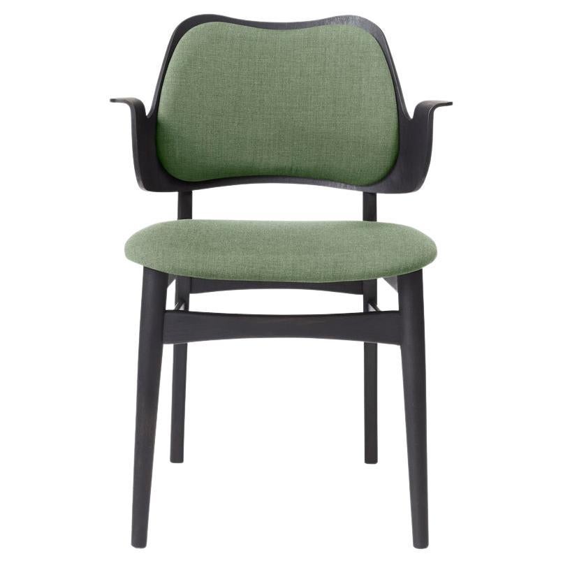 Gesture-Stuhl aus Segeltuch in Schwarz, Buche und Salbeigrün von Warm Nordic