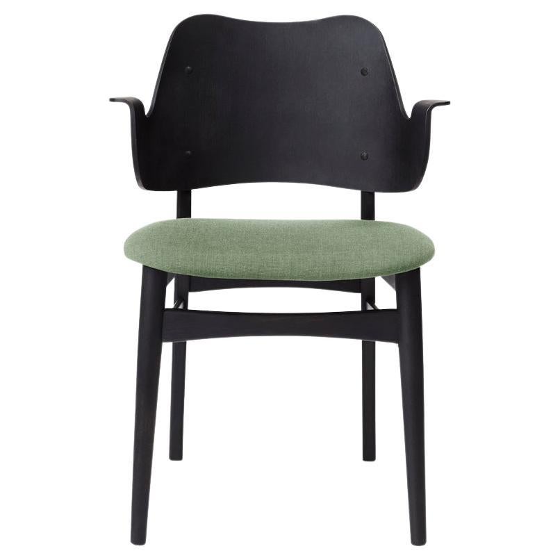 Gesture-Stuhl aus Segeltuch in Schwarz, Buche und Salbeigrün von Warm Nordic