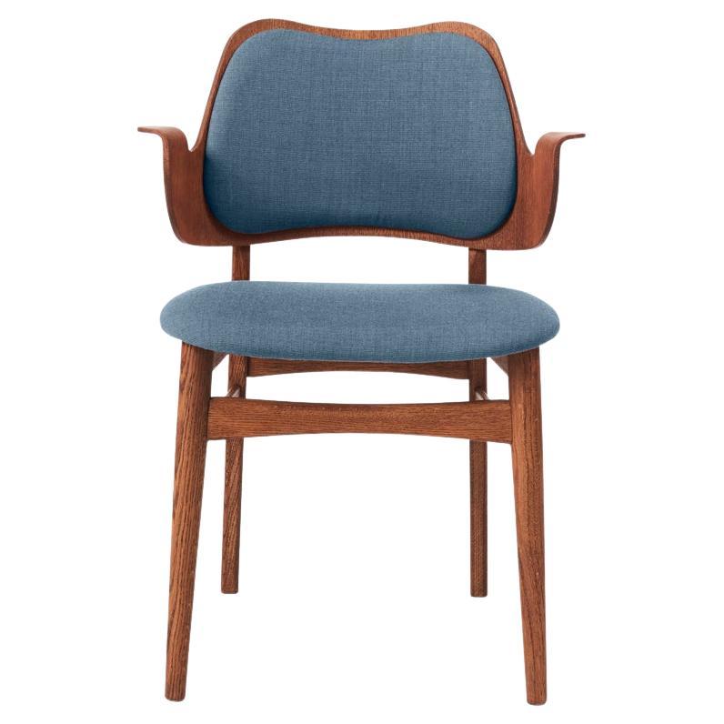 Gesture-Stuhl aus Segeltuch, Teakholz, ge Ölt, Eiche, Denim, Blau, von Warm Nordic