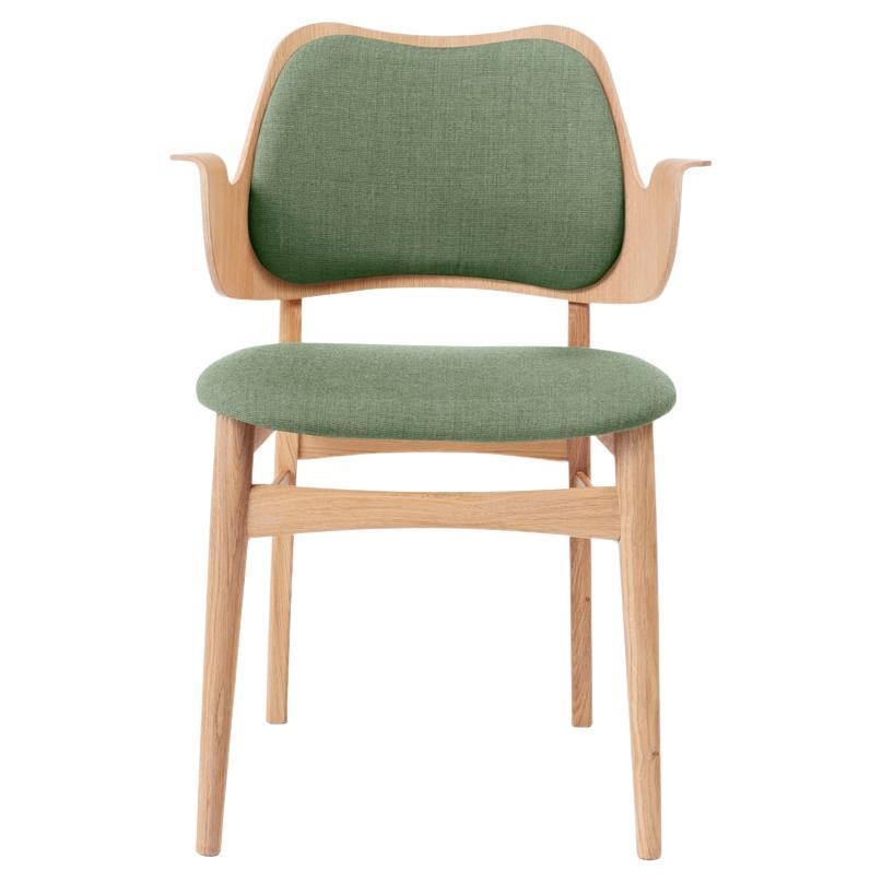 Gesture Chair Canvas White Oiled Oak Sage Green by Warm Nordic