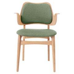 Gesture-Stuhl, Segeltuch, Weiß, Öl, Eiche, Salbeigrün, von Warm Nordic