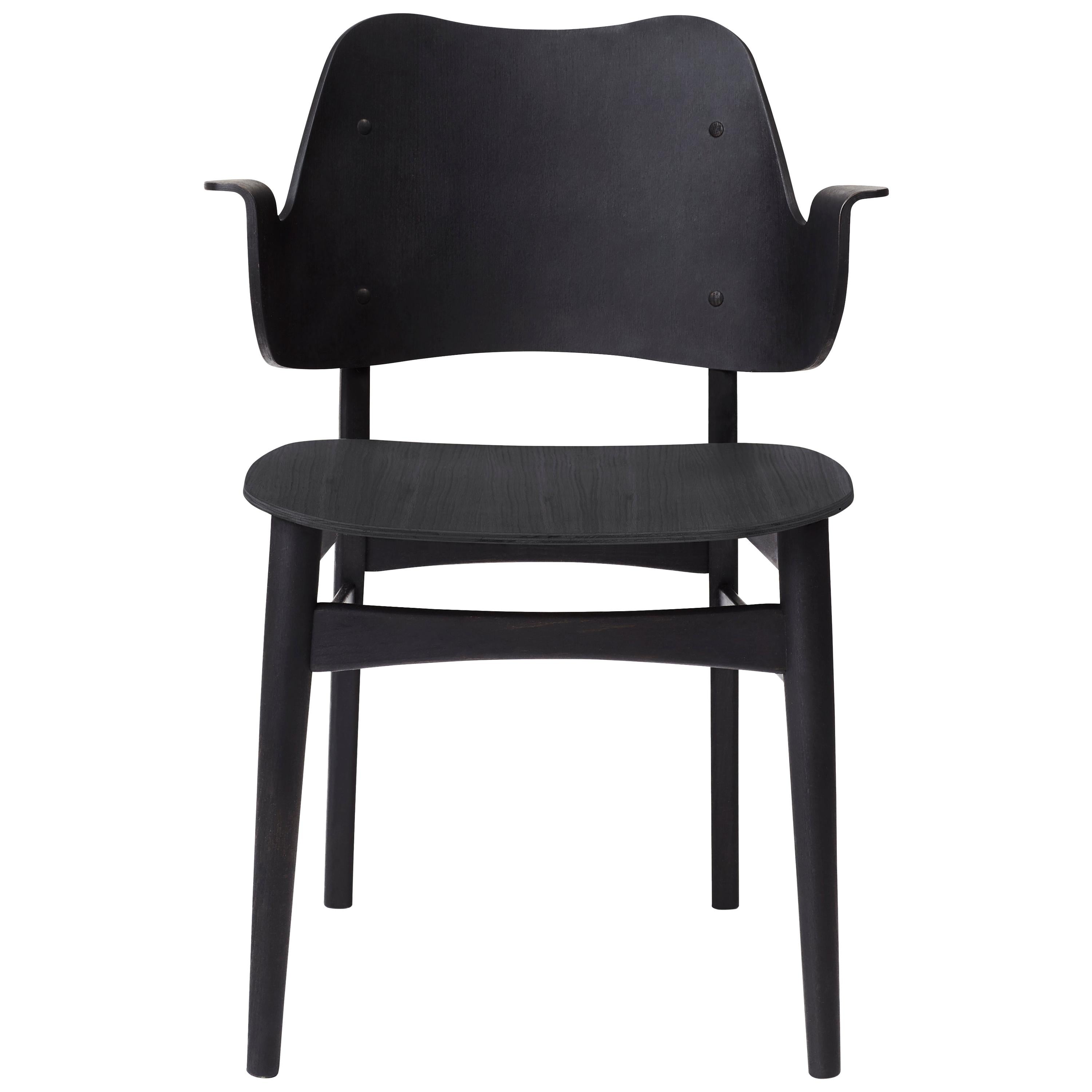 For Sale: Black Gesture Chair in Pure Wood, by Hans Olsen from Warm Nordic