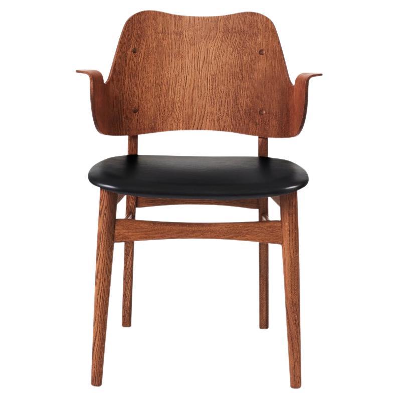 Gesture-Stuhl aus Teakholz, geöltes Eichenholz, schwarzes Leder von Warm Nordic im Angebot