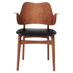 Gesture-Stuhl aus Teakholz, geöltes Eichenholz, schwarzes Leder von Warm Nordic