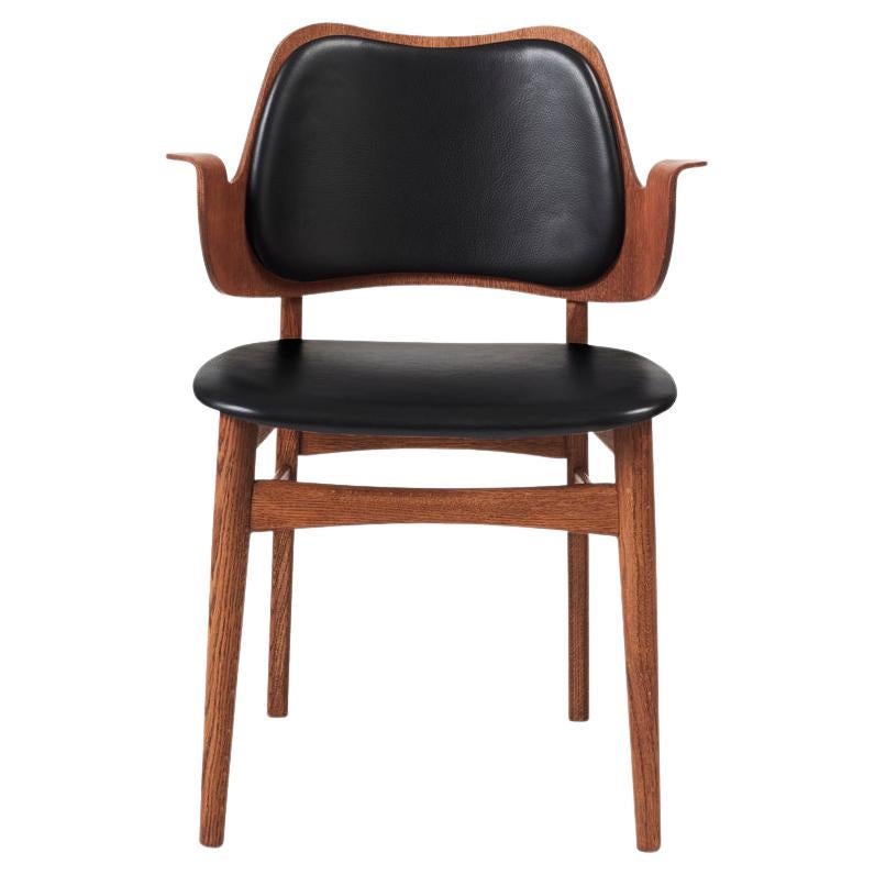 Gesture-Stuhl aus Teakholz, geöltes Eichenholz, schwarzes Leder von Warm Nordic