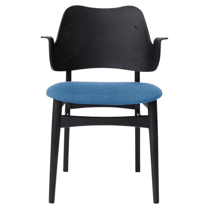 Gesture Chair Vidar Black Beech Sea Blue by Warm Nordic For Sale