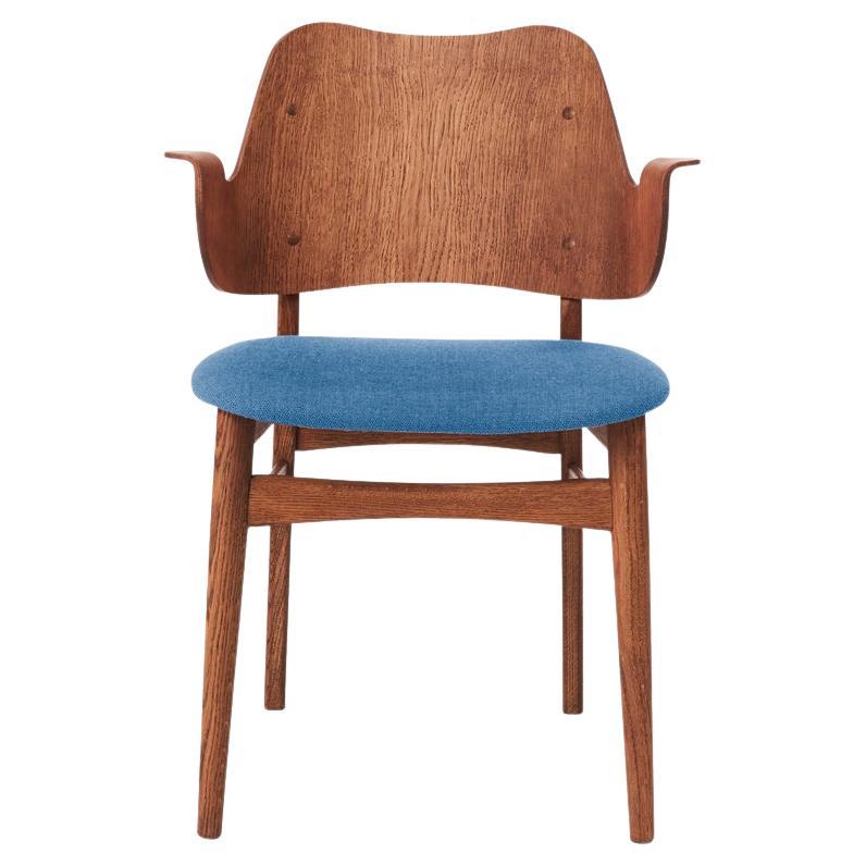 Gesture Chair Vidar Teak Oiled Oak Sea Blue by Warm Nordic For Sale