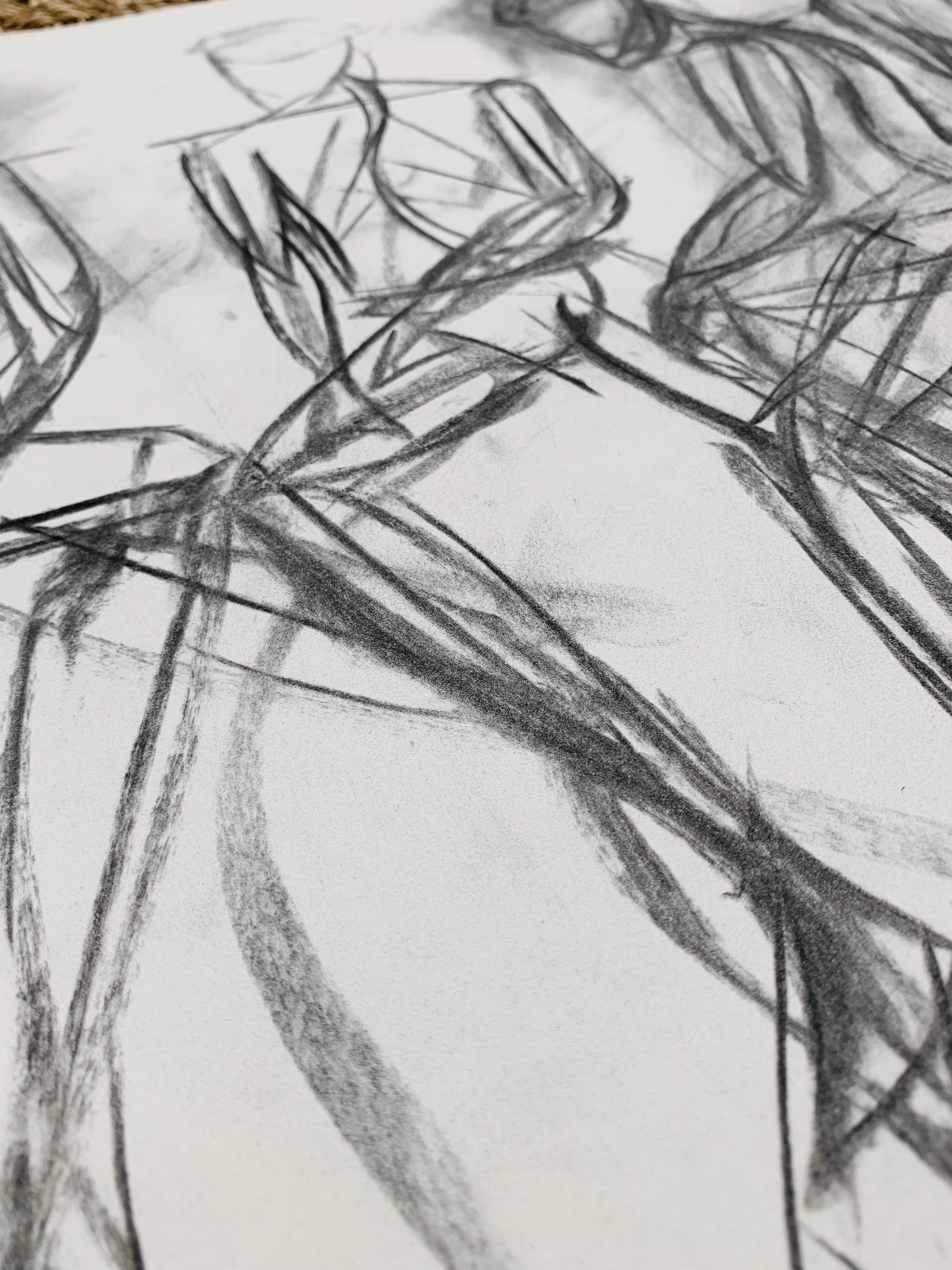 'Gesture Study 3' Charcoal on Paper by Tania Cruz, 2018 For Sale 2