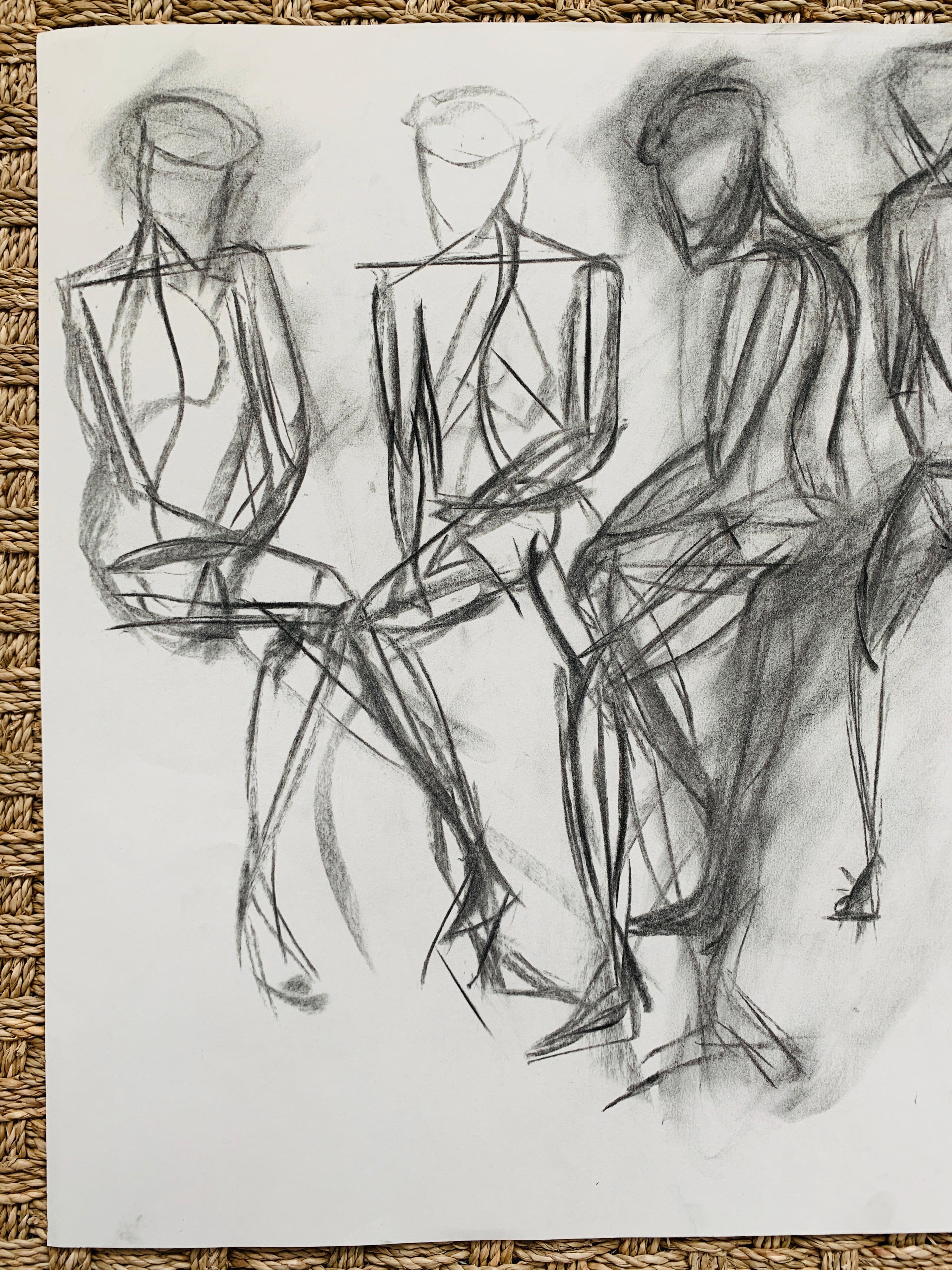 'Gesture Study 3' by Tania Cruz, 2018.
Edition: 1/1 original of three part series.
Charcoal mixed-media on paper.
24in W x 18in H (unframed)

Artist Biography
Offered exclusively through L'Objet Bleu's 1stdibs storefront is Tania Cruz, a