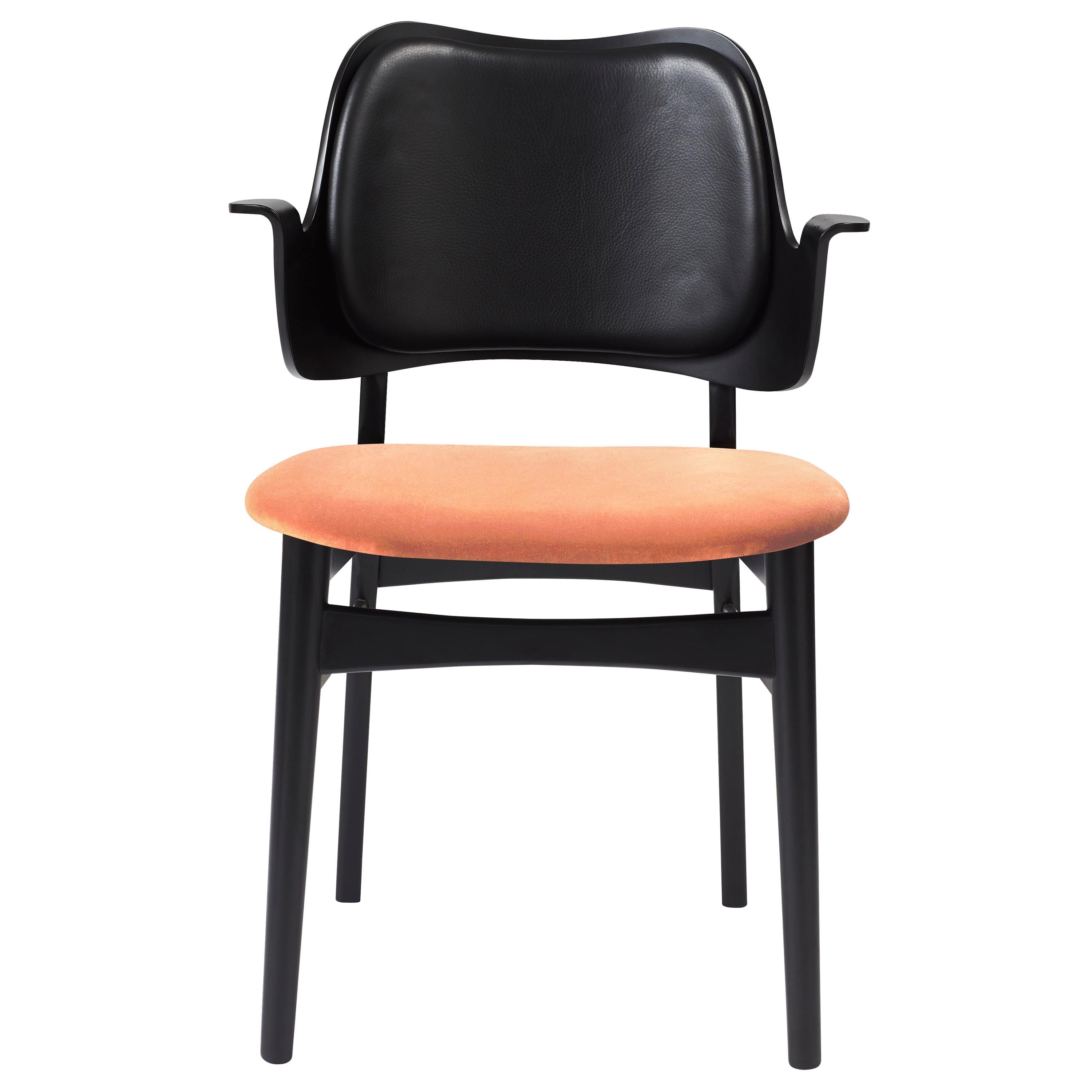 Gesture Two-Tone Fully Upholstered Chair in Black, by Hans Olsen for Warm Nordic