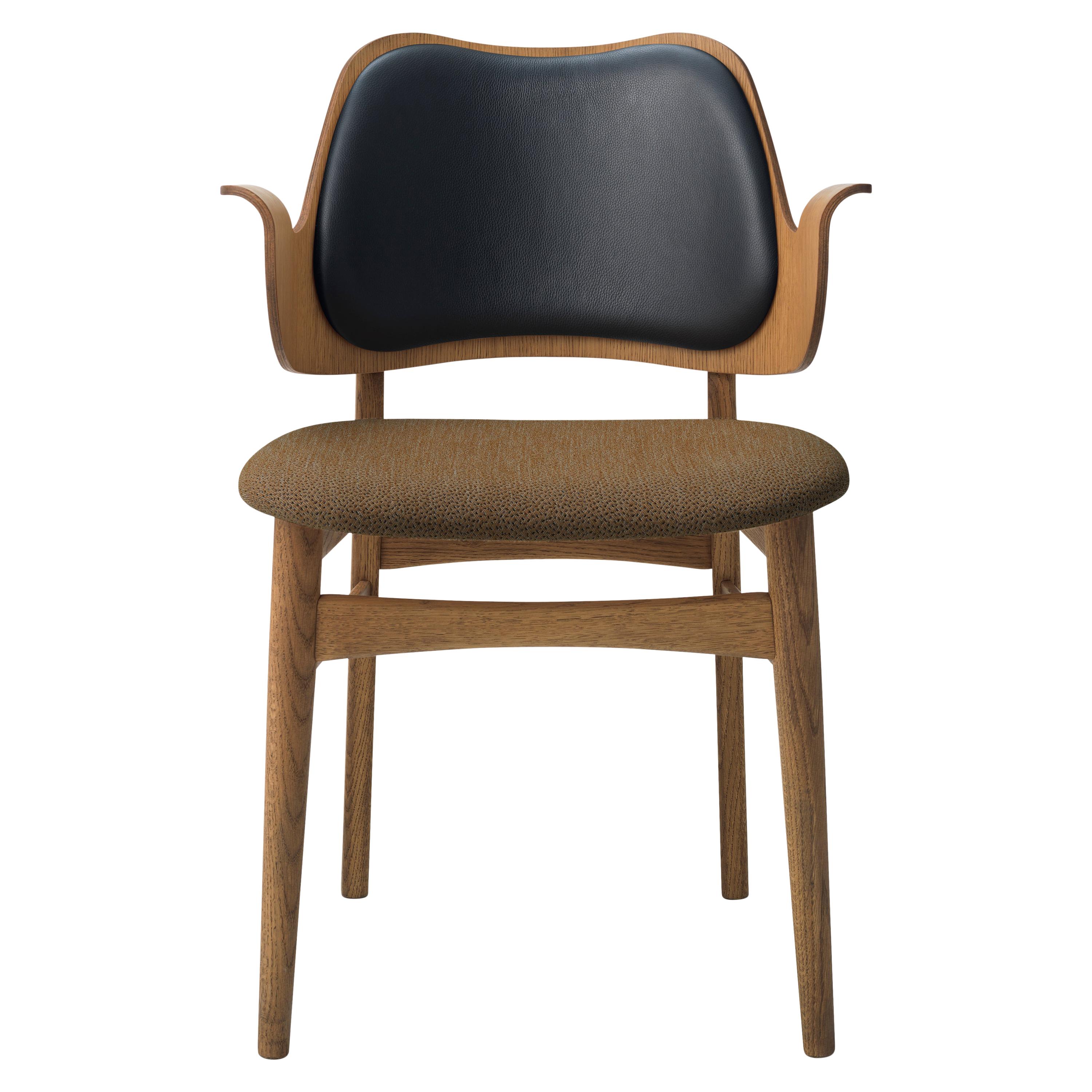 Gesture Two-Tone Fully Upholstered Chair in Teak, by Hans Olsen from Warm Nordic