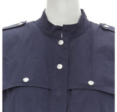 GESTUZ FlaviaGZ Sky Captain navy blue silver stud button belted dress FR36 S