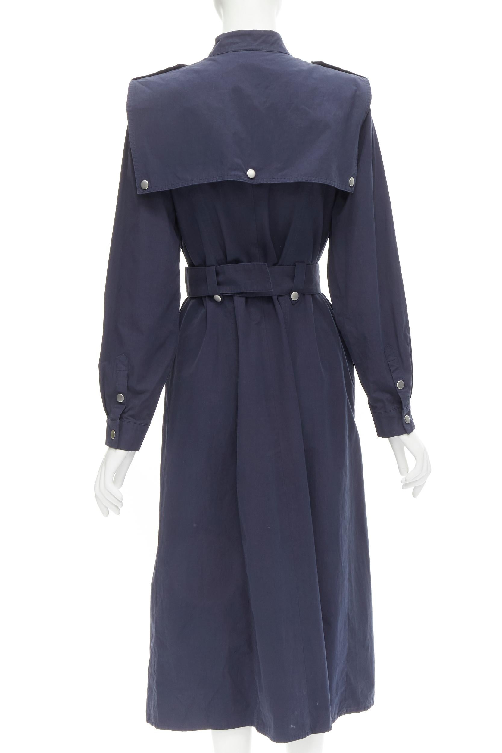 Women's GESTUZ FlaviaGZ Sky Captain navy blue silver stud button belted dress FR36 S For Sale