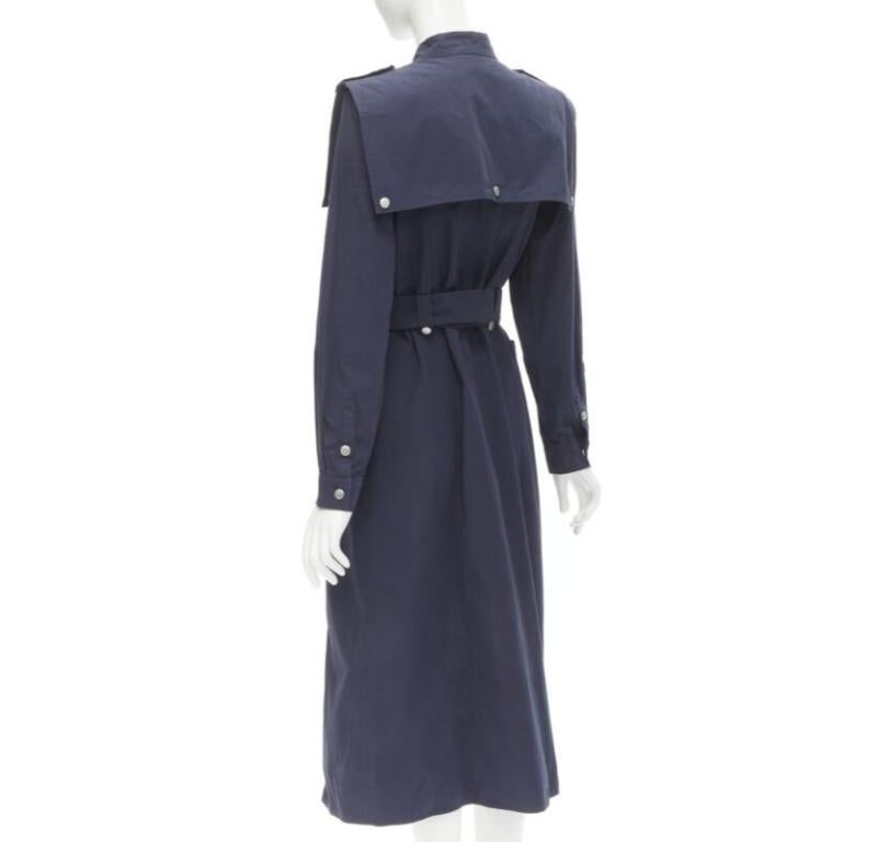 GESTUZ FlaviaGZ Sky Captain navy blue silver stud button belted dress FR36 S For Sale 1
