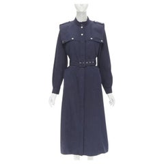 GESTUZ FlaviaGZ Sky Captain Marineblau Silber Nieten Knopf Gürtel Kleid FR36 S